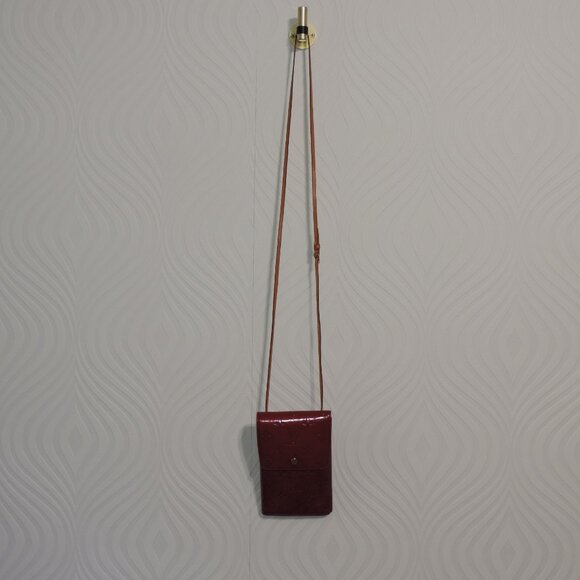 LOUIS VUITTON Walker Shoulder Bag Tri Fold Wallet Red Redyed Vernis - Picture 4 of 16
